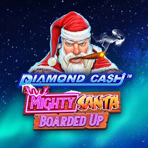 Slots logo of Diamond Cash Mighty Santa Boarded Up from Greentube at Vibebet Casino