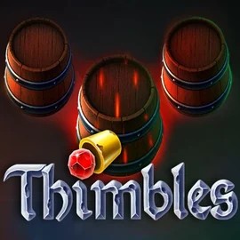 Thimbles slot logo by Evoplay at Vibebet CasinoThimbles
